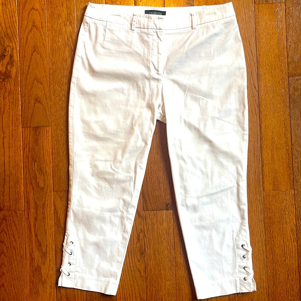 Talbot women’s white ankle crop pants size 6p